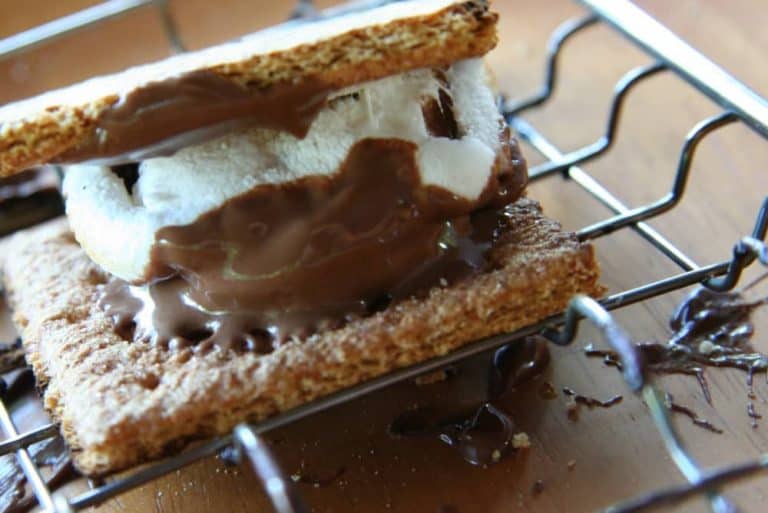 Smores roasting on the fire