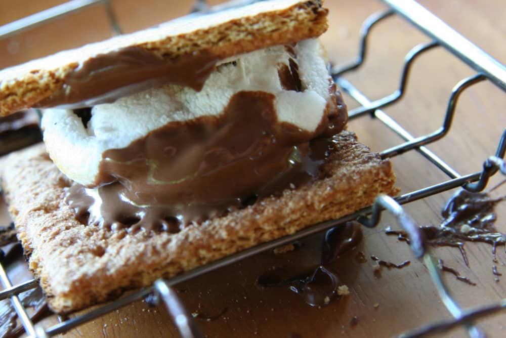 Smores roasting on the fire