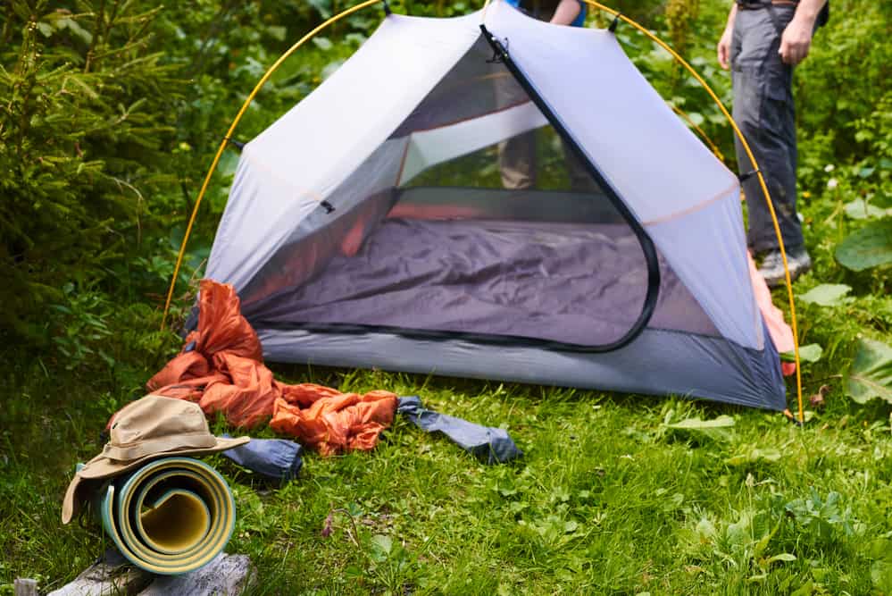 Pitching a tent
