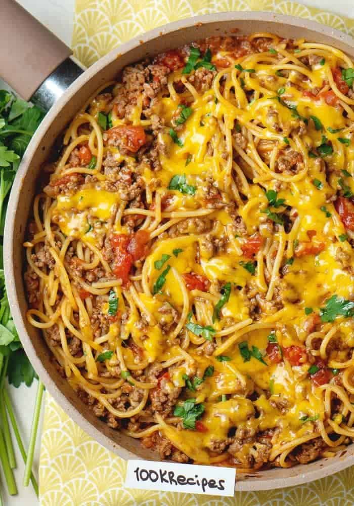 ONE POT TACO SPAGHETTI